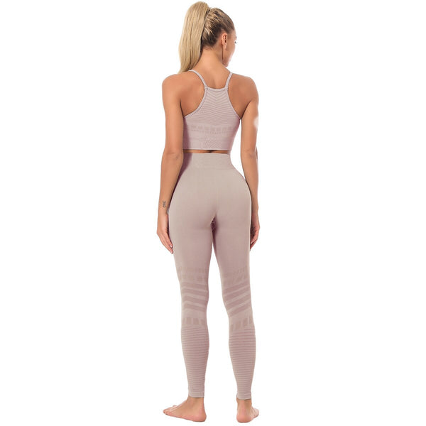 Seamless Solid Yoga Sets Women Gym Clothes Bra Top And Leggings Sexy Fitness Sports Running Push Up Tracksuit Two Piece Sets | Vimost Shop.