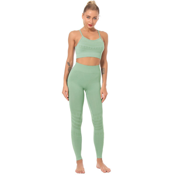 Seamless Solid Yoga Sets Women Gym Clothes Bra Top And Leggings Sexy Fitness Sports Running Push Up Tracksuit Two Piece Sets | Vimost Shop.