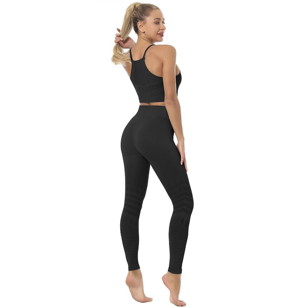 Seamless Solid Yoga Sets Women Gym Clothes Bra Top And Leggings Sexy Fitness Sports Running Push Up Tracksuit Two Piece Sets | Vimost Shop.