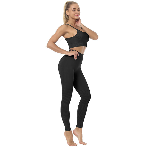 Seamless Solid Yoga Sets Women Gym Clothes Bra Top And Leggings Sexy Fitness Sports Running Push Up Tracksuit Two Piece Sets | Vimost Shop.