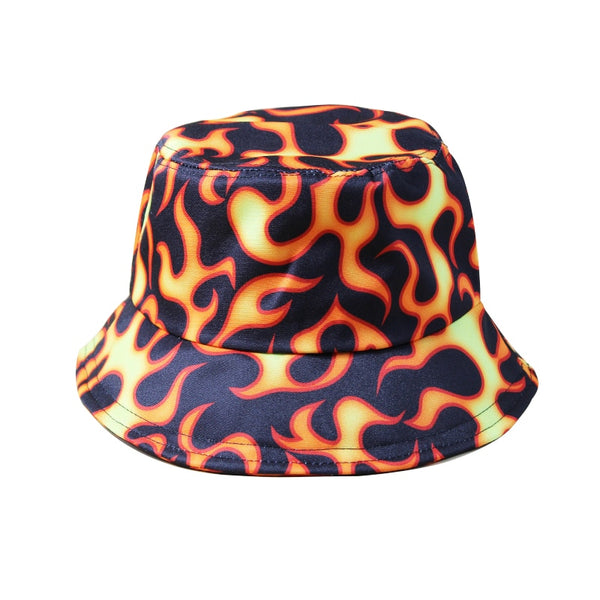 Fire Pattern Bucket Hat Girls Foldable print Cap Hip Hop Gorros Men Summer Caps Women Panama Fishing Bucket Hat | Vimost Shop.