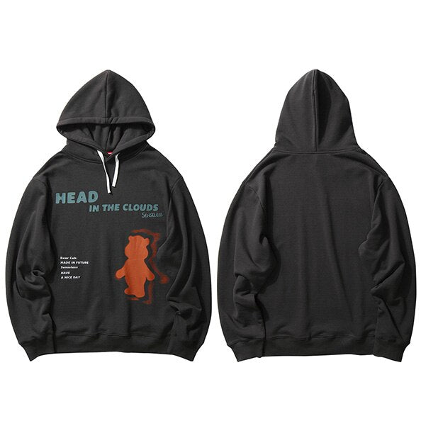 Hip Hop Hoodie Sweatshirt Cloud Bear Print Harajuku Men Streetwear Hoodie Pullover Cotton Hooded Sweatshirt Fleece Winter | Vimost Shop.