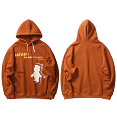 Hip Hop Hoodie Sweatshirt Cloud Bear Print Harajuku Men Streetwear Hoodie Pullover Cotton Hooded Sweatshirt Fleece Winter