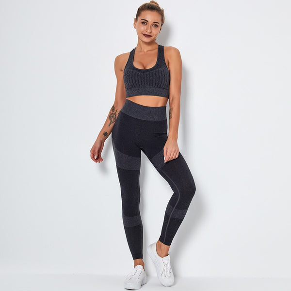 Seamless Yoga Fitness Set Women Sportswear Tank Bra Crop Top Leggings Pants Workout Clothes Gym Clothing 2 Piece Yoga Tracksuit | Vimost Shop.