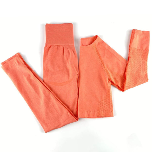 Autumn Yoga set Women Gym Clothes Seamless Fitness Sportswear Tracksuit Long Sleeve Shirts Leggings Workout Clothing Outfits | Vimost Shop.