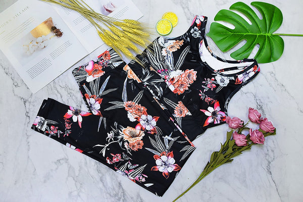 Seamless Floral Print Sports Yoga Set Gym Fitness Running Tracksuit Fashion Bra Top Leggings Set Jogging Dance Workout Clothing | Vimost Shop.