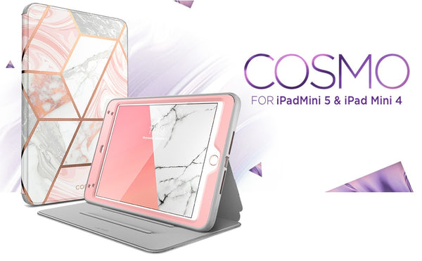 For ipad Mini 4 5 Case Cosmo Full-Body Trifold Stand Protective Cover with Auto Sleep/Wake & Built-in Screen Protector | Vimost Shop.