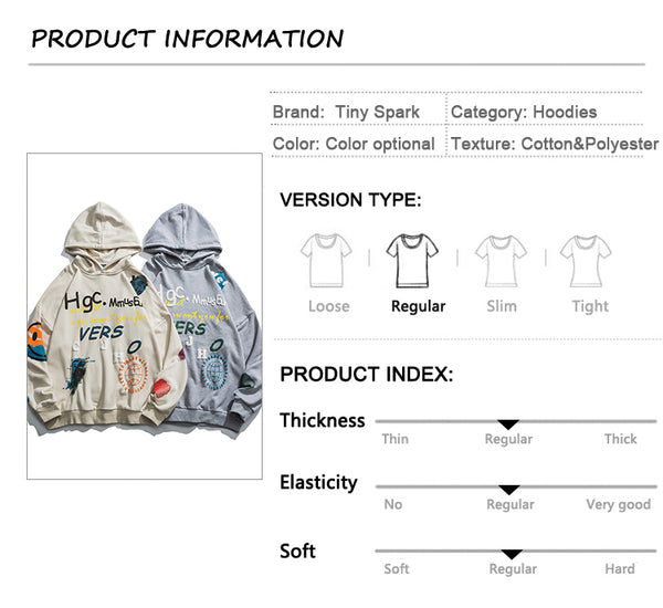 Men Hip Hop Hoodie Sweatshirt Streetwear Harajuku Graffiti Hoodie Pullover Face HipHop Loose Hoodie Skateboard Autumn | Vimost Shop.