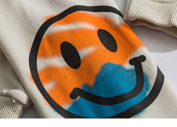 Men Hip Hop Hoodie Sweatshirt Streetwear Harajuku Graffiti Hoodie Pullover Face HipHop Loose Hoodie Skateboard Autumn | Vimost Shop.