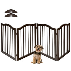 Solid Construction Foldable Portable Design Dog Fences 24" 4-Panel Wooden Folding Free Standing Gate Pet Gate PS7333