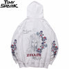 Mens Hip Hop Streetwear Hoodie Embroidery Flower Freaky Printed Sweatshirt Cotton Loose Floral Tops Fashion Hooded Pullover | Vimost Shop.