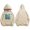 Mens Streetwear Hooded Pullover Chest Skeleton Printed Sweatshirt Hoodie Cotton Fleece Khaki New Pullover Sweatshirt | Vimost Shop.