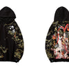 Mens Hip Hop Streetwear Hoodie Sweatshirt Chinese Kanji Girl Warrior Autumn Winter Cotton Fleece Pullover Harajuku Black | Vimost Shop.