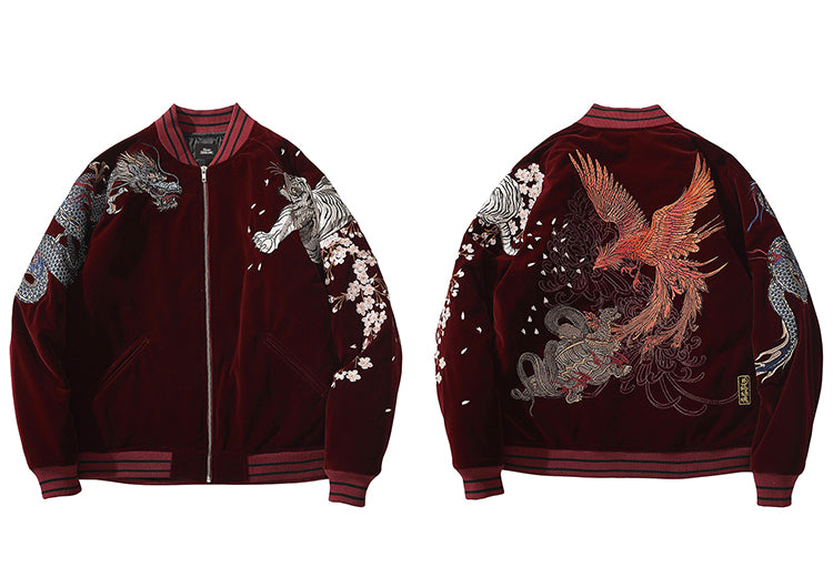 Streetwear Jacket Mens Hip Hop Coat Animals Floral Embroidery Jacket Zipper Cotton Track Jacket Coat Outwear Winter Parkas | Vimost Shop.