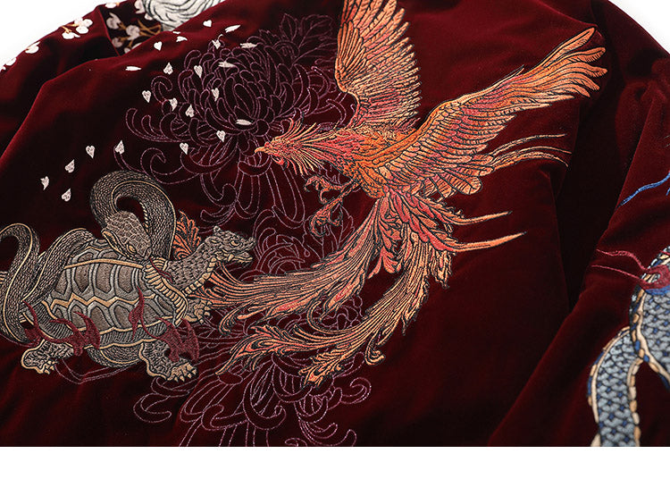 Streetwear Jacket Mens Hip Hop Coat Animals Floral Embroidery Jacket Zipper Cotton Track Jacket Coat Outwear Winter Parkas | Vimost Shop.