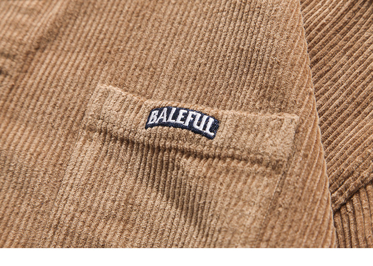 Mens Hip Hop Streetwear Jacket Vintage Retro Corduroy Jacket Coat Autumn Button Loose Bomber Jacket Pockets Cotton Red Blue | Vimost Shop.