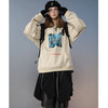 Mens Streetwear Hooded Pullover Chest Skeleton Printed Sweatshirt Hoodie Cotton Fleece Khaki New Pullover Sweatshirt | Vimost Shop.