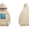 Mens Streetwear Hooded Pullover Chest Skeleton Printed Sweatshirt Hoodie Cotton Fleece Khaki New Pullover Sweatshirt | Vimost Shop.