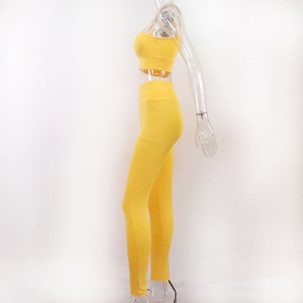 Seamless Sports Yoga Set Fitness Tracksuit Shoulder Crop Top And Leggings Pants Gym Running Dance Training Workout Suit | Vimost Shop.