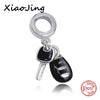 New diy design car keys with color enamel charms 925 Silver beads Fit Authentic Pandora Charm bracelet fashion jewelry making | Vimost Shop.