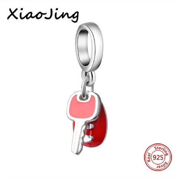 New diy design car keys with color enamel charms 925 Silver beads Fit Authentic Pandora Charm bracelet fashion jewelry making | Vimost Shop.