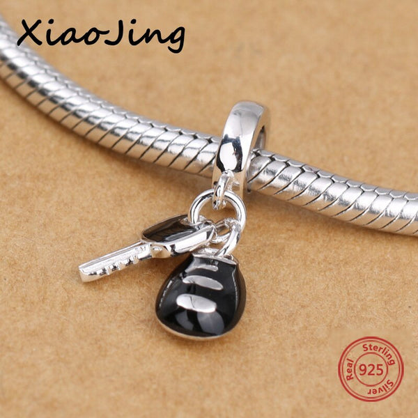 New diy design car keys with color enamel charms 925 Silver beads Fit Authentic Pandora Charm bracelet fashion jewelry making | Vimost Shop.