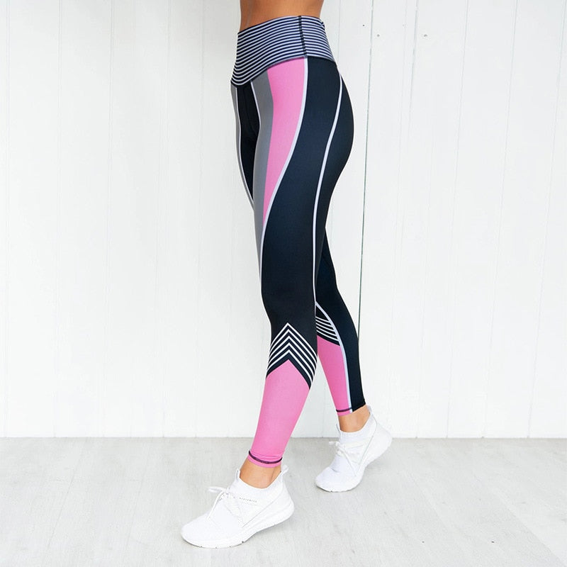 Seamless Striped Sports Yoga Set Gym Fitness Training Suit Fashion Bra Top Leggings Tracksuit Jogging Push Up Workout Clothing | Vimost Shop.