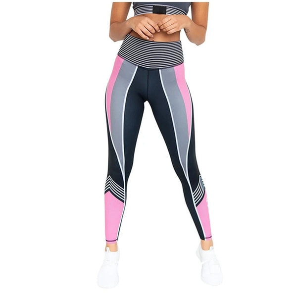 Seamless Striped Sports Yoga Set Gym Fitness Training Suit Fashion Bra Top Leggings Tracksuit Jogging Push Up Workout Clothing | Vimost Shop.