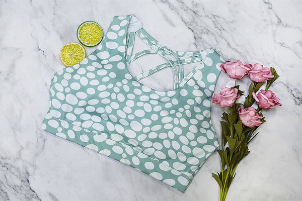 Seamless Dots Print Sports Yoga Set Gym Fitness Tracksuit Fashion Bra Top Leggings Suit Jogging Workout Training Dance Clothing | Vimost Shop.