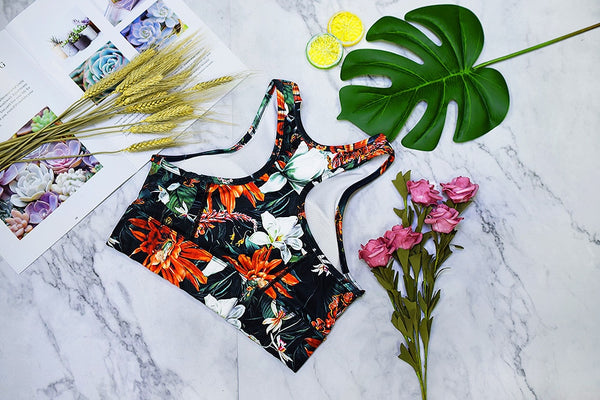 Seamless Floral Print Sports Yoga Set Gym Fitness Tracksuit Fashion Top Leggings Suit Jogging Workout Training Dance Clothing | Vimost Shop.