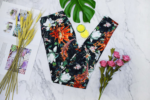 Seamless Floral Print Sports Yoga Set Gym Fitness Tracksuit Fashion Top Leggings Suit Jogging Workout Training Dance Clothing | Vimost Shop.