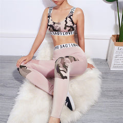 Seamless Camo Patchwork Yoga Set Women Gym Clothes Bra Crop Top Legging Shorts Sexy Fitness Sportswear Running Workout Tracksuit
