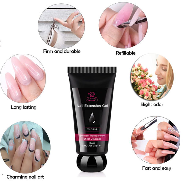 Poly Extension Nail Gel 50ML Acrylic Nail Enhancement Crystal Jelly Lacquer Builder Gel UV Hybrid gel Tip | Vimost Shop.