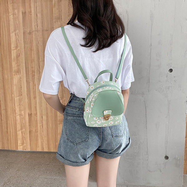 Small flower Backpack Fashion Lady Backpack Mini Soft Multifunction Small Backpack Women Lady Shoulder Bag Women | Vimost Shop.