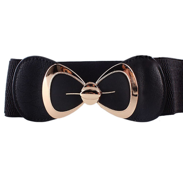 New Fashion Big Bowknot Buckle Wide Elastic Waist Belt Strap For Women Drop Shipping | Vimost Shop.