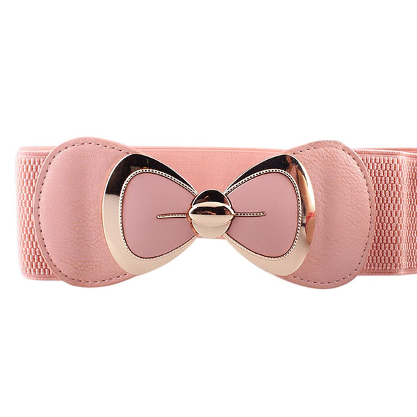 New Fashion Big Bowknot Buckle Wide Elastic Waist Belt Strap For Women Drop Shipping | Vimost Shop.