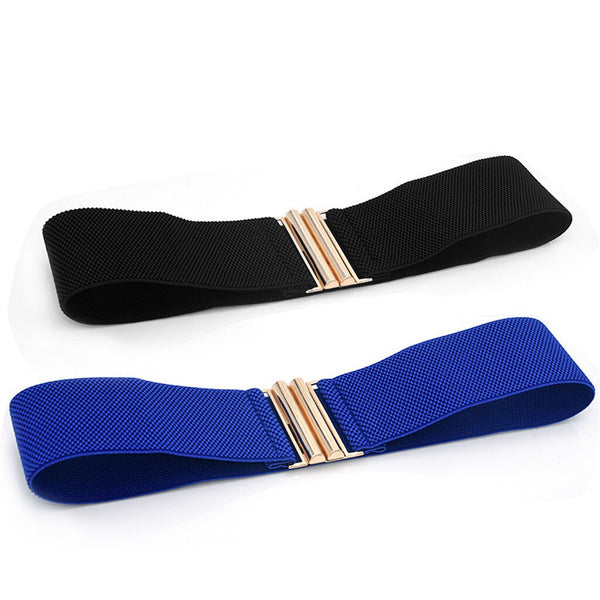 Fashion Female Brief Artificial Leather Wide Belt Women Elastic Cummerbund Strap Dress Accessories Alloy Stretch Buckle Girdle | Vimost Shop.
