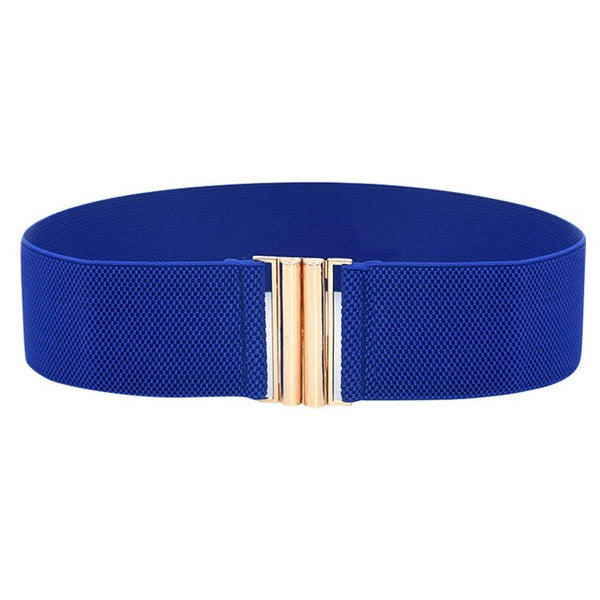 Fashion Female Brief Artificial Leather Wide Belt Women Elastic Cummerbund Strap Dress Accessories Alloy Stretch Buckle Girdle | Vimost Shop.