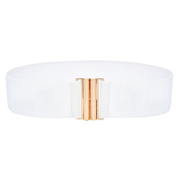 Fashion Female Brief Artificial Leather Wide Belt Women Elastic Cummerbund Strap Dress Accessories Alloy Stretch Buckle Girdle | Vimost Shop.