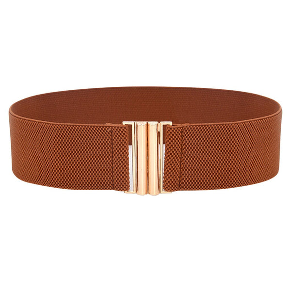 Fashion Female Brief Artificial Leather Wide Belt Women Elastic Cummerbund Strap Dress Accessories Alloy Stretch Buckle Girdle | Vimost Shop.