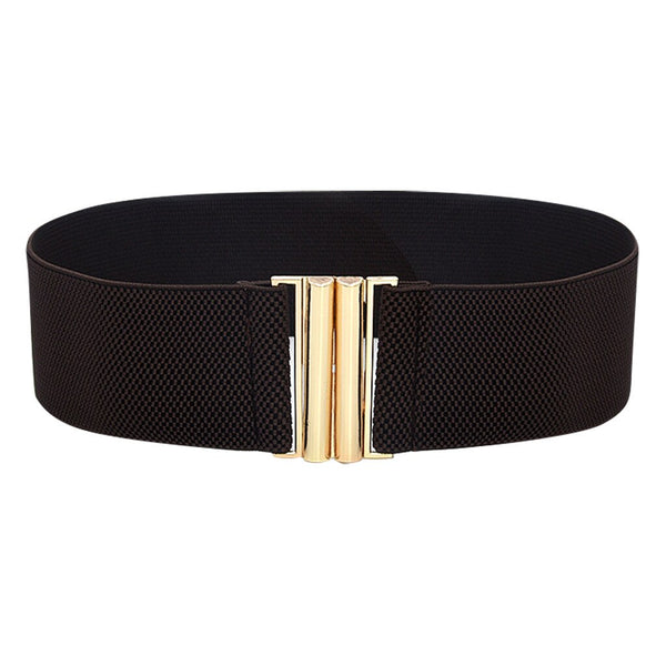 Fashion Female Brief Artificial Leather Wide Belt Women Elastic Cummerbund Strap Dress Accessories Alloy Stretch Buckle Girdle | Vimost Shop.