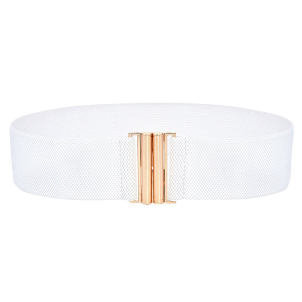 Fashion Female Brief Artificial Leather Wide Belt Women Elastic Cummerbund Strap Dress Accessories Alloy Stretch Buckle Girdle | Vimost Shop.