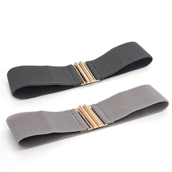 Fashion Female Brief Artificial Leather Wide Belt Women Elastic Cummerbund Strap Dress Accessories Alloy Stretch Buckle Girdle | Vimost Shop.
