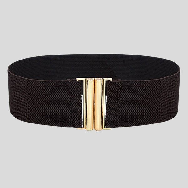 Fashion Female Brief Artificial Leather Wide Belt Women Elastic Cummerbund Strap Dress Accessories Alloy Stretch Buckle Girdle | Vimost Shop.