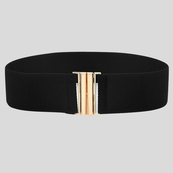 Fashion Female Brief Artificial Leather Wide Belt Women Elastic Cummerbund Strap Dress Accessories Alloy Stretch Buckle Girdle | Vimost Shop.