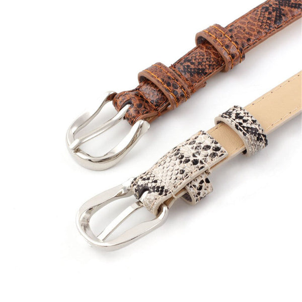 lady Snake Skin Print Belts For Women Gold Pin Buckle Waistband PU Leather Belt Women Snake Pattern Dress Jeans Leather Belt | Vimost Shop.