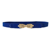 Women Belt Metal Leaf Buckle Leather Belt Elastic Waistband Skinny Slim Decoration Belt For Dress pasek damski ceinture femme #L | Vimost Shop.