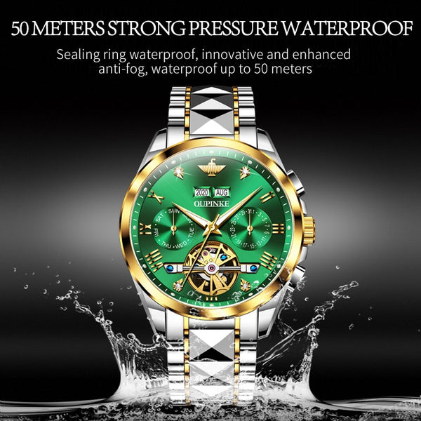 Luxury Men Watches Automatic Sapphire Green Watch Men Tungsten steel Waterproof Business Sport Mechanical Wristwatch | Vimost Shop.