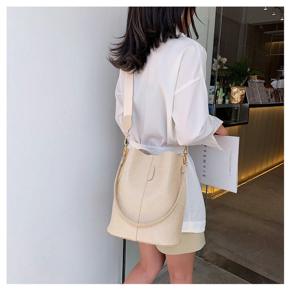 Fashion Pu Leather Big Bag Women's New Crocodile Shoulder Bucket Bag Large Capacity Travel Broadband Ladies Party Messenger Bag | Vimost Shop.