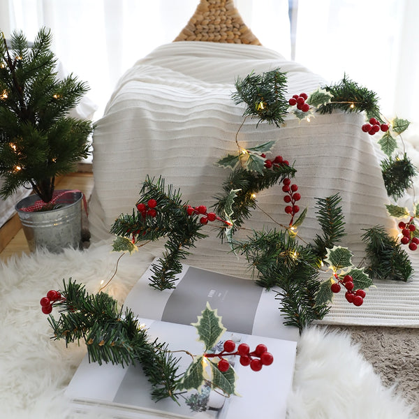 78.7in Christmas Lights Party LED String Lights Holiday Garland Home Decor Christmas Pine Cones Beads Star Led Lights Decoration | Vimost Shop.